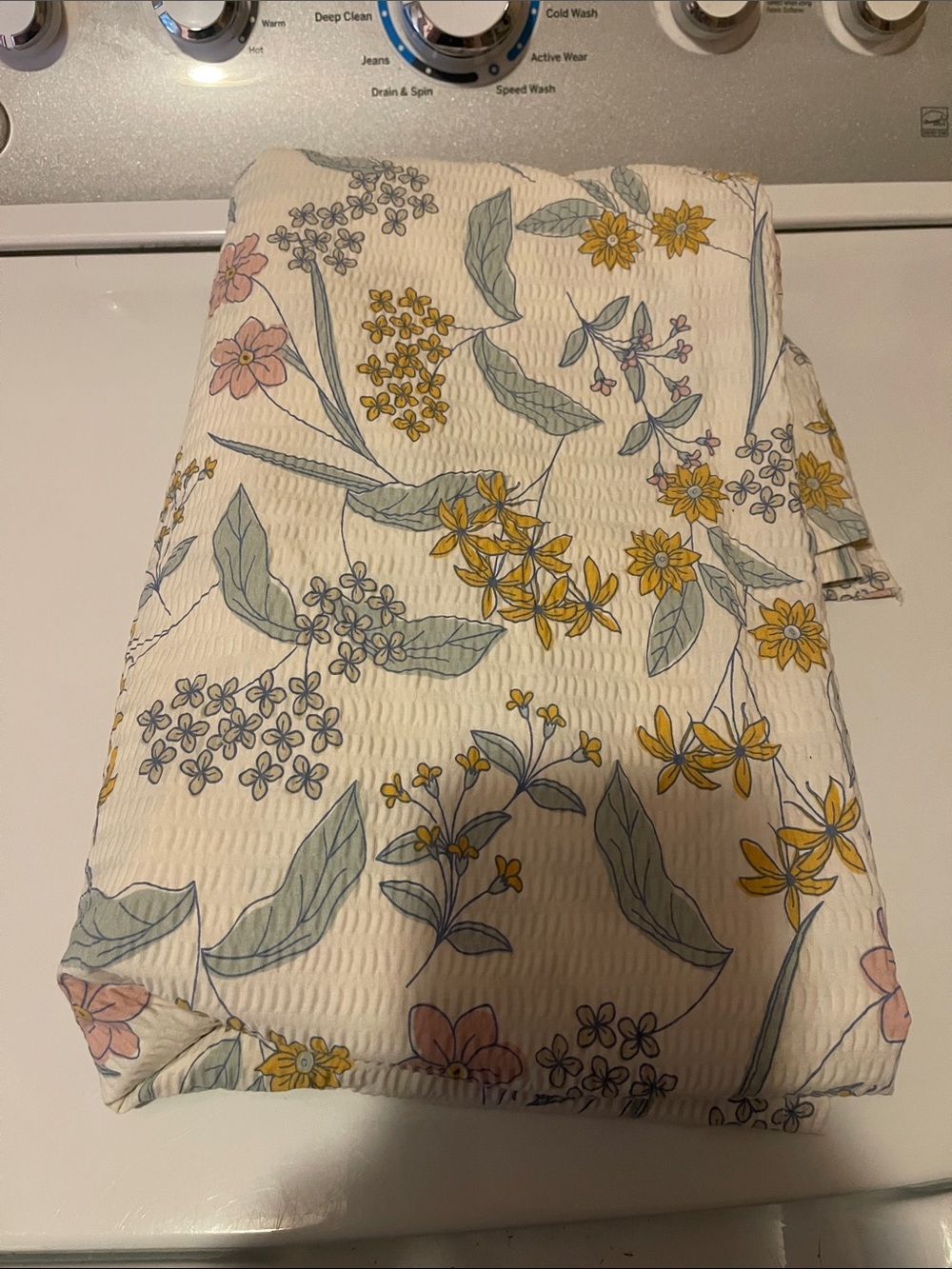 Room Essentials Floral Quilted shower curtain in Yellow, Green & Pink